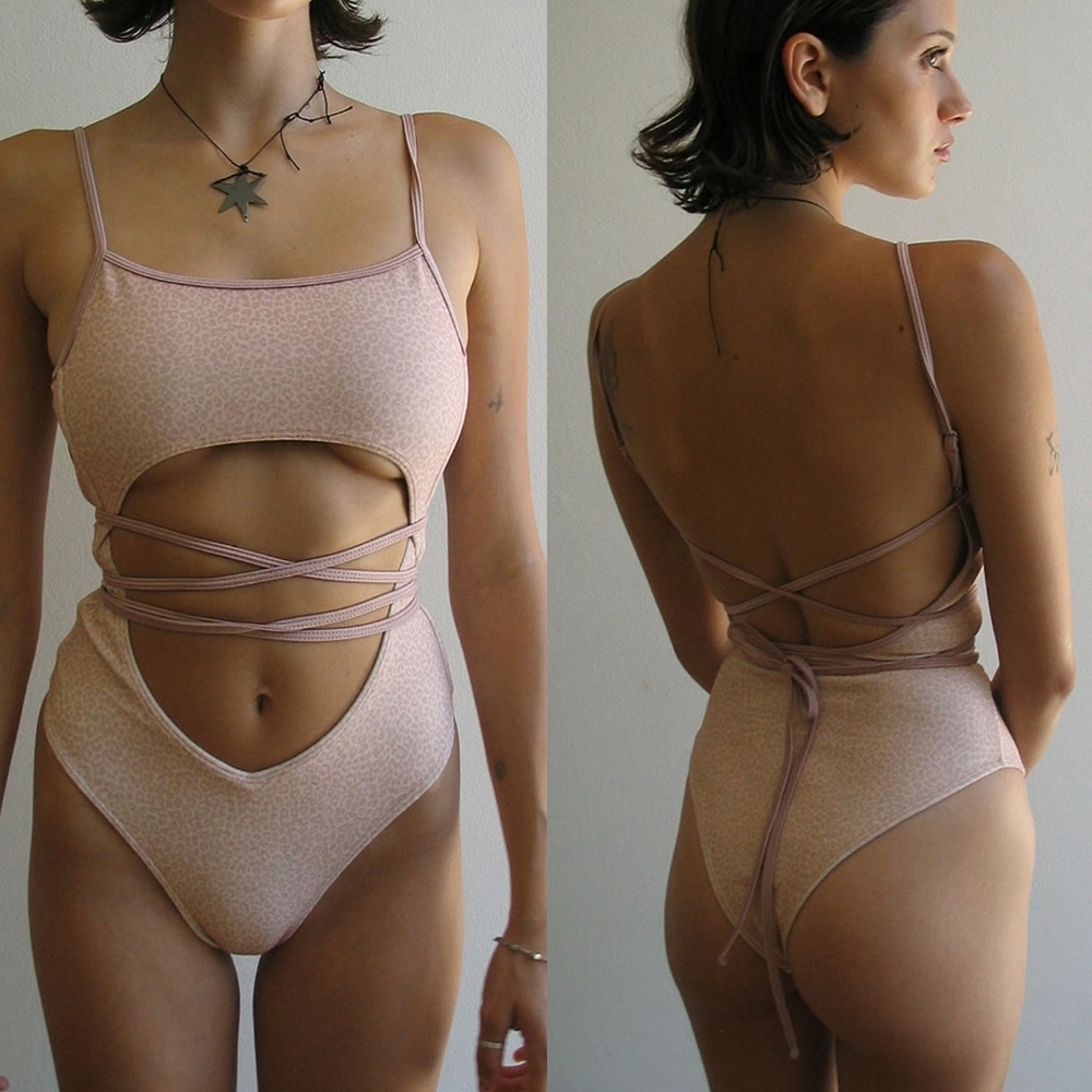New!Frankie's Bikinis Alice Terry Wrap One Piece Swimsuit‎